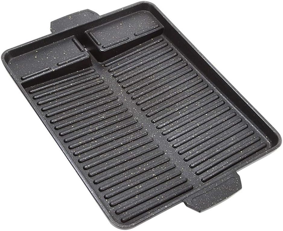 Portable Korean BBQ Grill Pan Non-Stick Charcoal Grill Plate Butane Gas Stove Cooker Party Picnic Terrace Beach Barbecue Tray