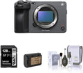 Sony Alpha FX3 Full-Frame Cinema Line Camera Bundle, with 128GB SD Card, Extra Battery with USB-C Charging Port, Care Cleaning Kit for Digital Video Full Frame Camera (4 Items)