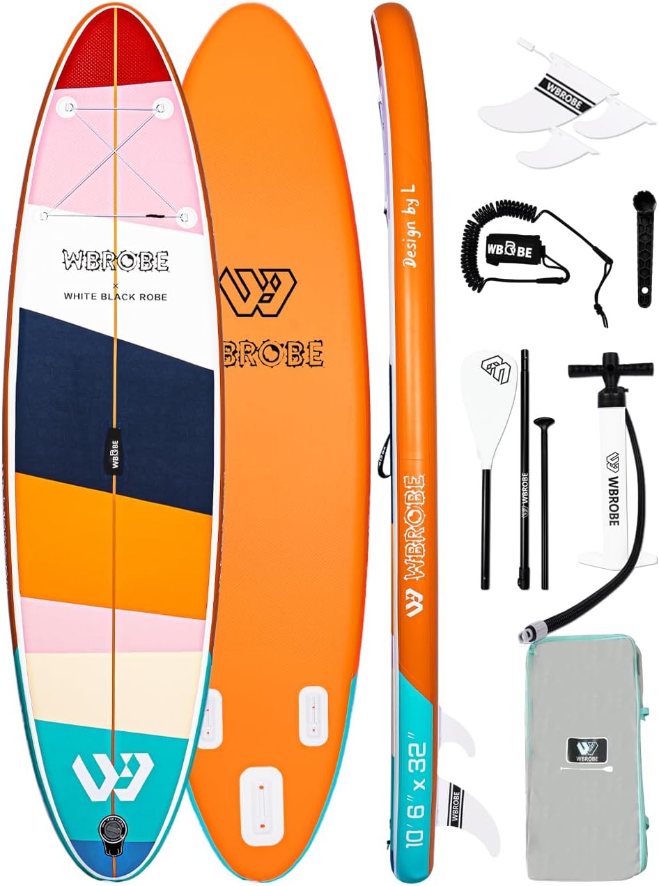 Inflatable Stand Up Paddle Board,10'6''*32''/11'*34'' Ultra-Light SUP Board,Blow Up Paddle Board, Wide Stable Family Board for Youth & Adults of All Skill Levels with Full Set of SUP Board Accessories