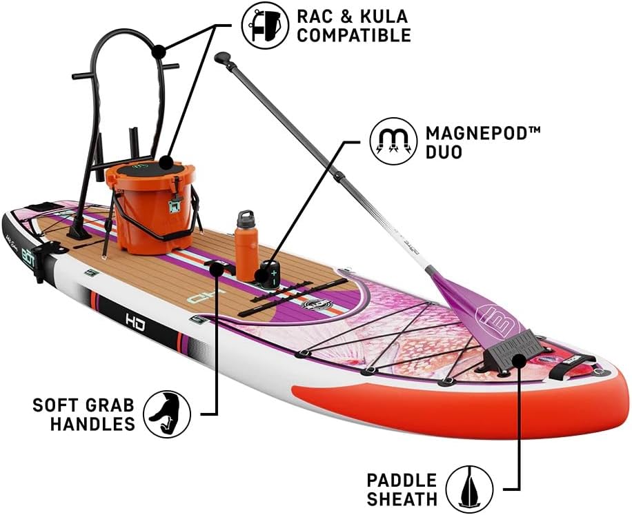BOTE HD Aero Inflatable Stand Up Paddle Board MAGNEPod Compatible Blow Up iSUP with Paddle Travel Backpack Adults Kids Family Friendly 11 FT 6 in Size Multiple Colors
