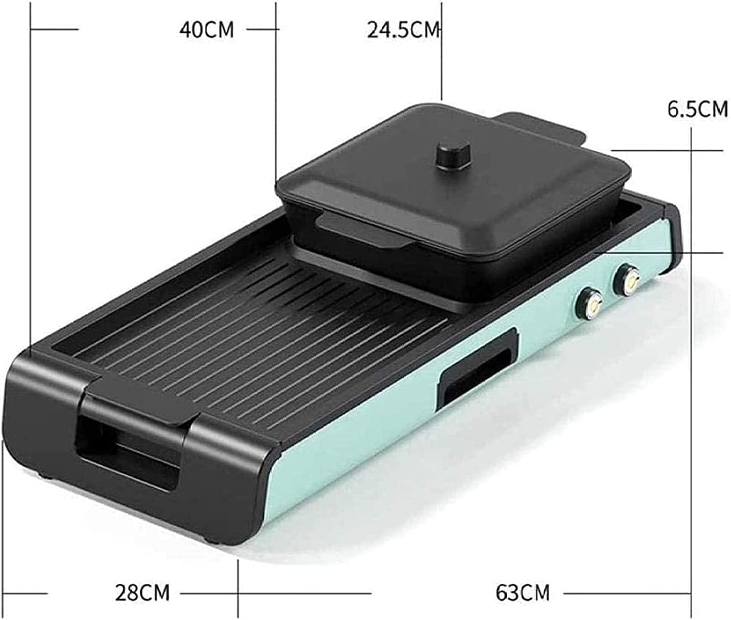 Electric Grill Indoor Portable Electric Grill, Indoor Grills, Electric Hot Pot Grill Electric Barbecue Grill Indoor 2 in 1 Large Capacity Indoor Multifunctional Non-Stick Pan Electric,Household Nonsti