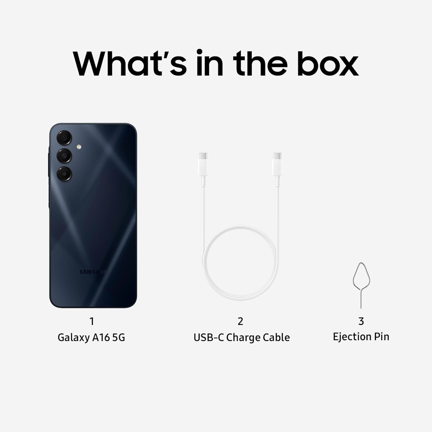 Samsung Galaxy A16 5G A Series, Unlocked Android Smartphone, Large AMOLED Display, Durable Design, Super Fast Charging, Expandable Storage, 5G Connectivity, US Version, 2025, Blue Black
