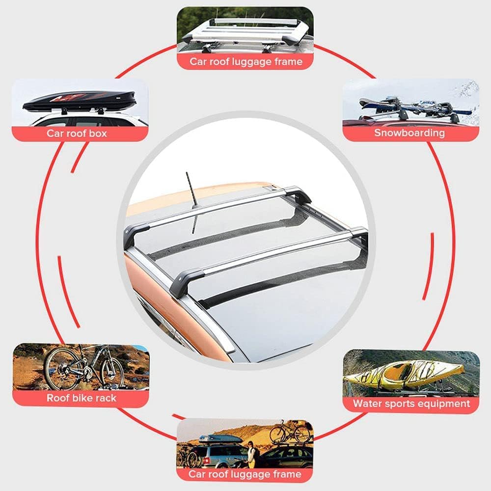 Cross Bars Fits for Hyundai Ioniq 9 S SE SEL Limited Calligraphy 2025 2026 Crossbar Luggage Carrier Roof Rack Rail Carrier Lockable 2PCS (All Silver)