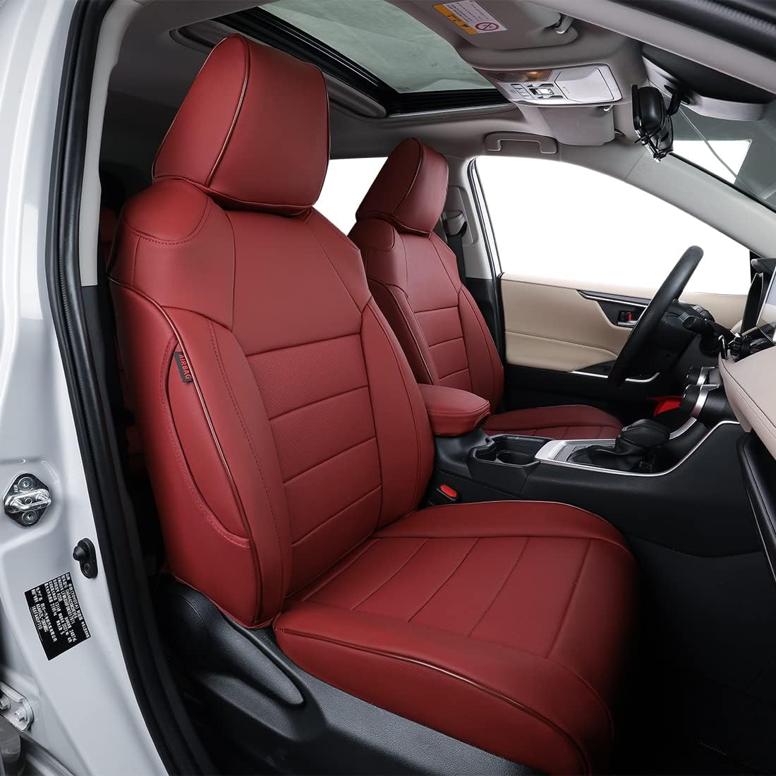 EKR Elantra Seat Covers Custom Fit for Hyundai Elantra SE/SEL/Value Edition/Eco/SE Value Edition 2017 2018,Leather Car Seat Cover Full Set -Faux Leather(Burgundy)