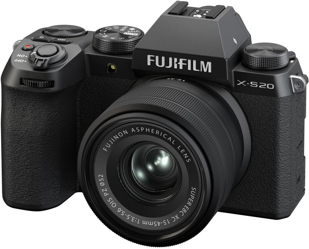 FUJIFILM X-S20 Digital Camera with 15-45mm Lens Bundle, Includes: Spare Fujifilm NP-W235 Battery, SanDisk 256GB Extreme PRO SDXC Memory Card and More (7 Items)