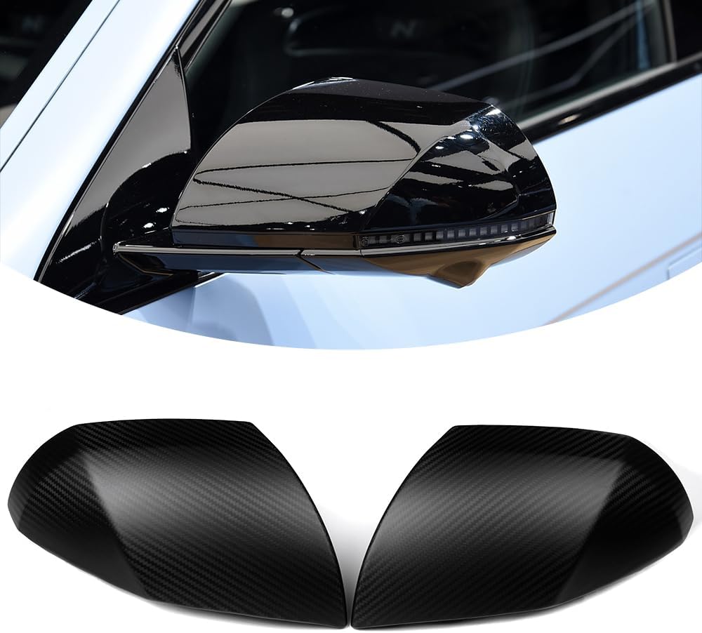 Jogon Dry Carbon Fiber Rearview Mirror Cover Trim for Hyundai Ioniq 5 N SEL 2021 2022 2023 2024 2025 Side View Mirror Cap Shell (Matte Carbon)
