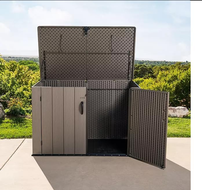 75 Cu. Ft. Horizontal Outdoor Storage Shed, Light Brown