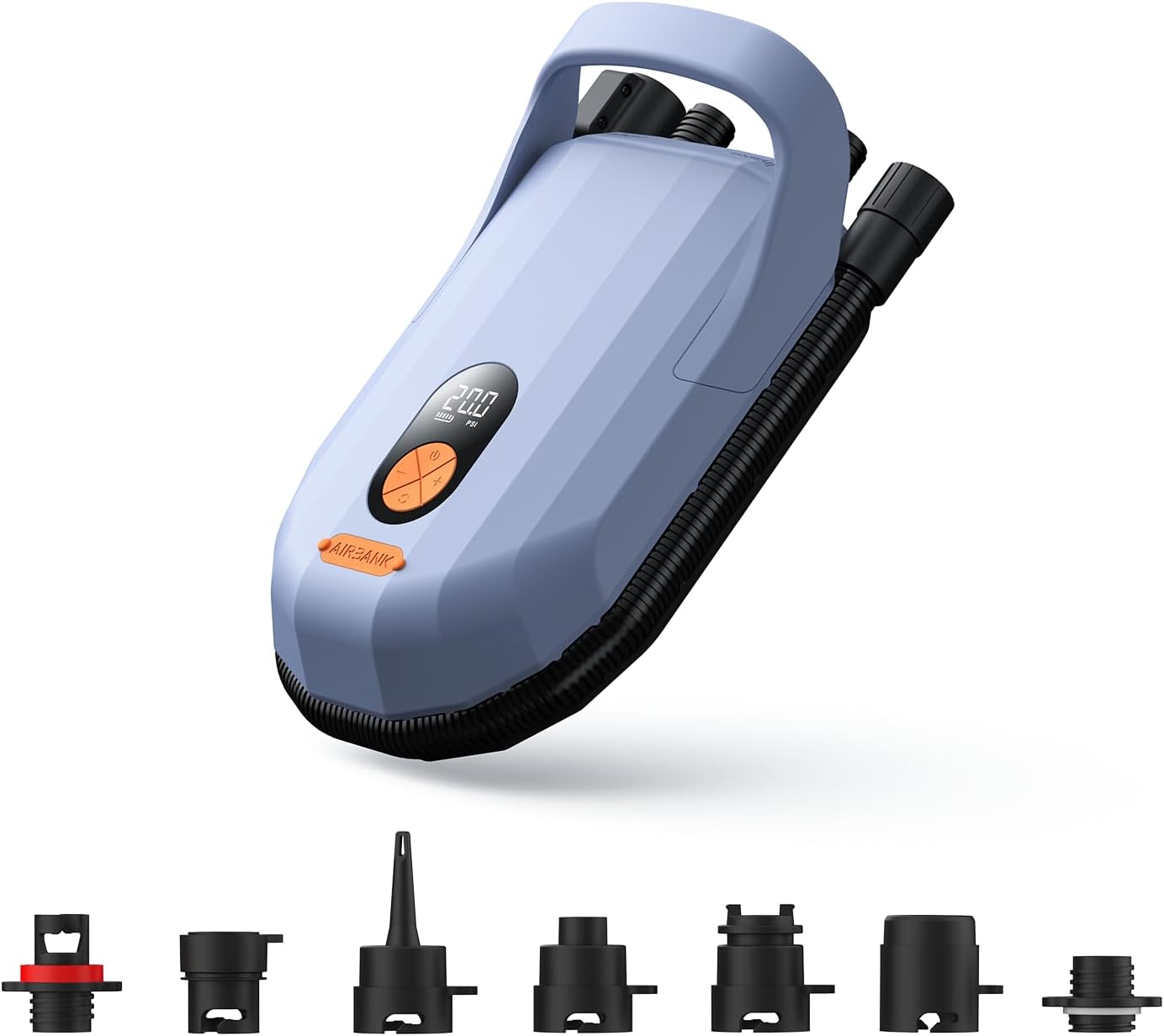 AIRBANK Rechargeable SUP Pump Whale Shark Pro, Fast Inflation & Deflation Paddle Board Pump 20PSI, Auto-Off Air Pump for Kayak, Inflatables, Boats, Kite Wings, Mattress