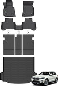 ANBINGO® Floor Mats & Seatback Cargo Liner for BMW X3 2018-2024, sDrive30i/ xDrive30i / xDrive30e / M40i / M Base/M Competition, All Weather TPE Custom Floor Liners, Mat Accessories - Black