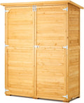 VEVOR Outdoor Storage Shed, Large Wooden Outside Storage Cabinet with Waterproof Roof and Metal Frame, Double Lockable Doors Garden Tool Shed Storage House Cabinet with Shelves, 55.1'x23.6'x67.5'