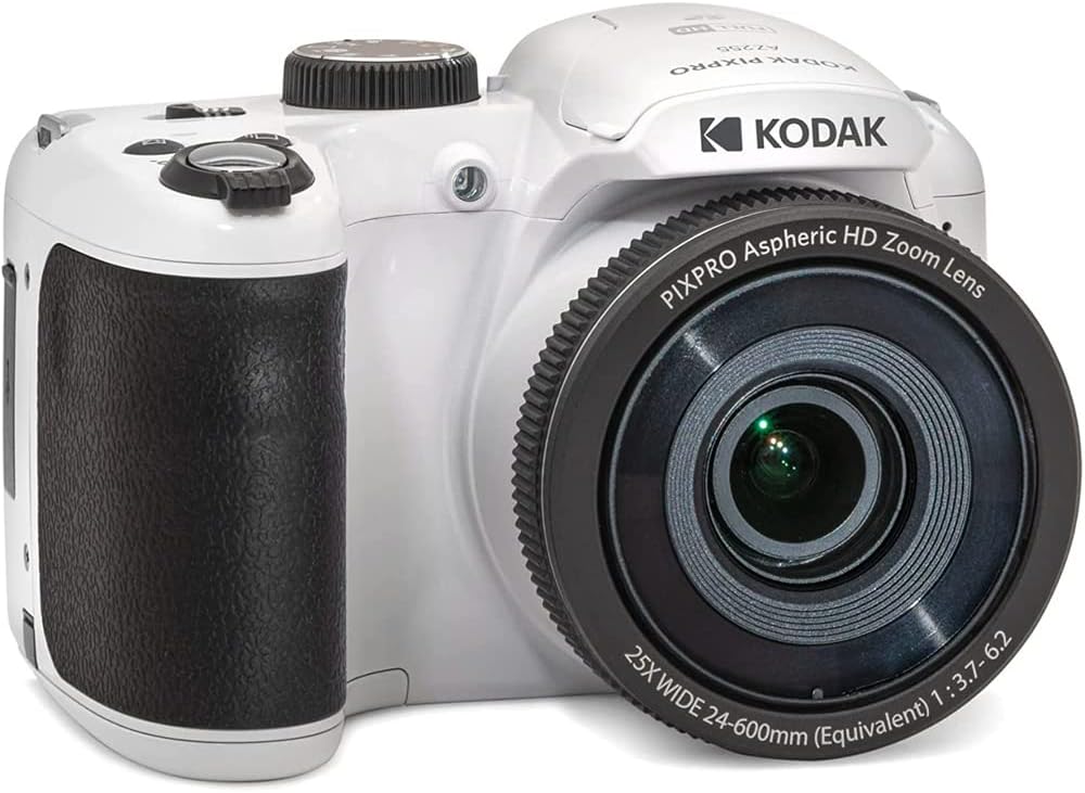 Kodak AZ255-WH PIXPRO Astro Zoom 16MP Digital Camera 25X Optical Zoom White Bundle with Lexar 32GB High-Performance 800x UHS-I SDHC Memory Card Blue Series