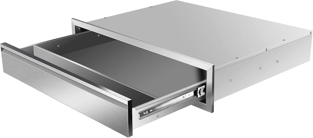 Outdoor Kitchen Drawers, 30W x 6.5H x 23D Inch Stainless Steel Flush Mount BBQ Single Drawer for Outdoor Kitchen Island, or Patio Grill Station