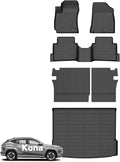 Wayhigh® Floor Mats & Backseat Cargo Liner for Hyundai Kona 2024-2026 (Not for EV/Electric), All Weather TPE Car Mats Waterproof Heavy Duty Floor Liners, Floor Mats Custom Fit for Kona Accessories
