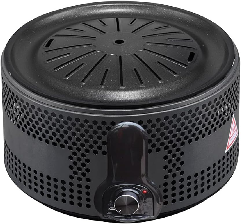 Portable Nonstick Charcoal Barbecue Grill Round Smokeless Korean BBQ Grill Household Tabletop Grill for Party Backyard Camping Black