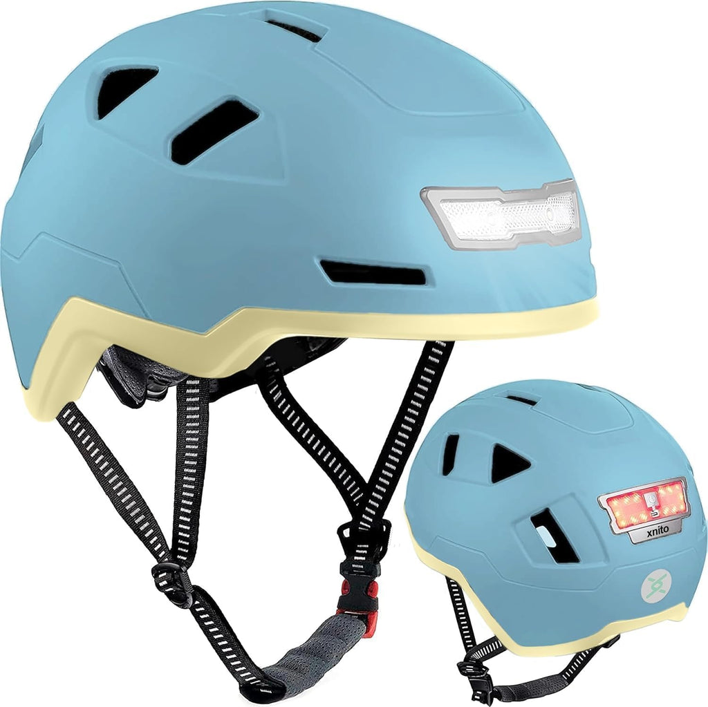 XNITO Kid Bike Helmets for Boys and Girls | Fit Head 51-54cm Circumference | CPSC & NTA-8776 Dual Certified | Multi-Sport Helmets with LED Lights, Magnetic Buckle, Detachable Visor