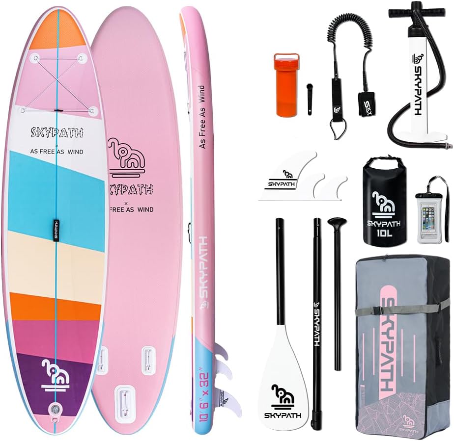 Inflatable Stand Up Paddle Board,10'6''*32''/11'*34'' Ultra-Light SUP Board,Blow Up Paddle Board, Wide Stable Family Board for Youth & Adults of All Skill Levels with Full Set of SUP Board Accessories