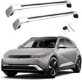 Lockable Roof Rack Cross Bars Compatible with Hyundai Ioniq 5 2022 2023 2024 2025 SEL XRT Limited（with roof Rails） Luggage Cargo Carrier Anti-Theft Metal Roof Rack Cross Rails 240lbs Silver