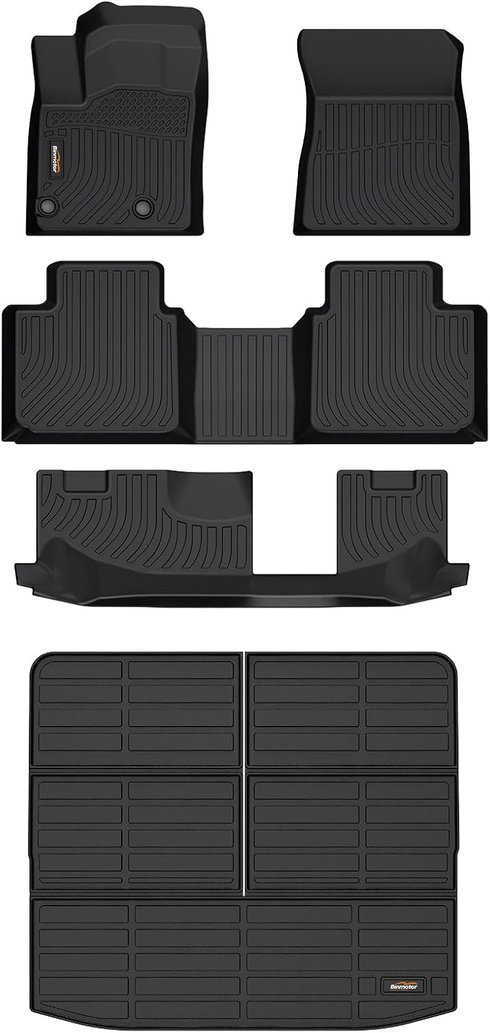Binmotor-Floor Mats & Cargo Liner for Mitsubishi Outlander 2022-2024 2025 SE丨SEL丨ES 丨SE & SEL Launch Edition丨Platinum Edition (Excludes PHEV and Sport Versions),All Weather Outlander Accessories