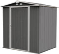 Arrow 6' x 5' EZEE Galvanized Steel Low Gable Shed Charcoal with Cream, Storage Shed with Peak Style Roof
