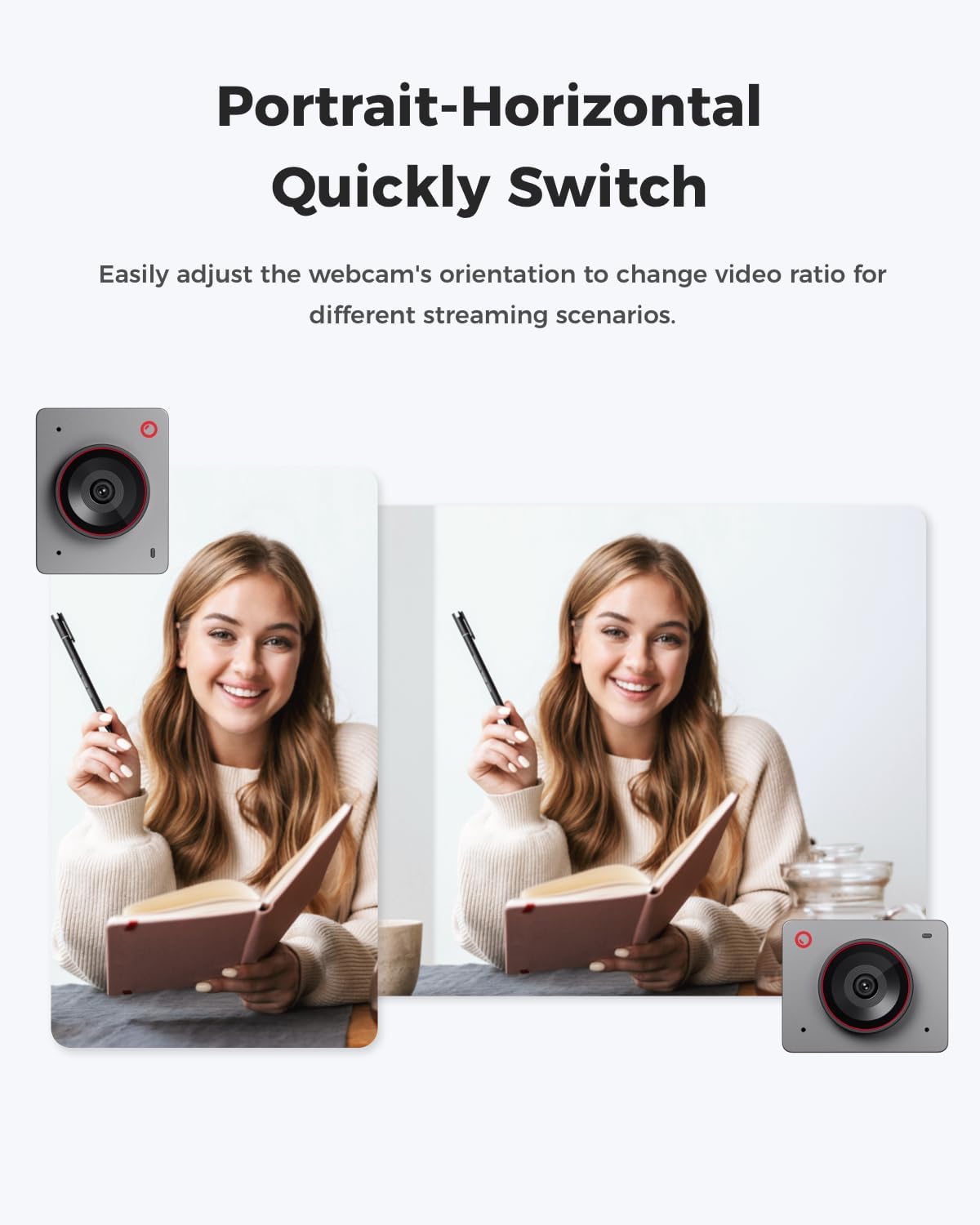OBSBOT Meet 2-4K Webcam for PC with 1/2' Sensor, AI Framing & Autofocus, Beauty Mode, Lightweight, Gesture Control, HDR, Dual Microphone, 60 FPS, Web Cam for Streaming, Meeting, Gaming. (Space Grey)