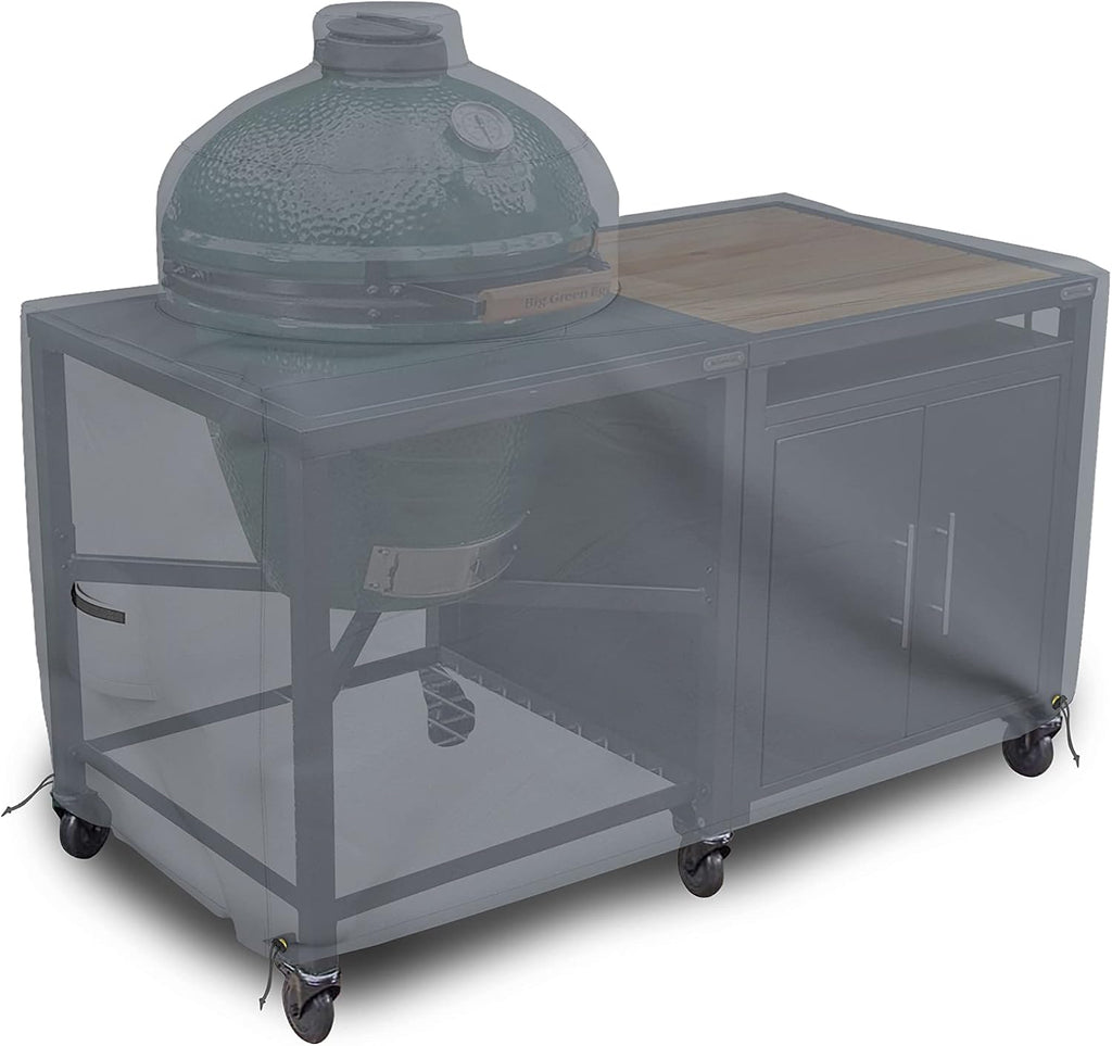 Covers & all Big Egg Grill Cover, 12 Oz Waterproof UV & Weather Resistant, PVC Coated Outdoor Cover with Air Vents & Drawstrings (72' L x 36' D x 52' H, Grey)