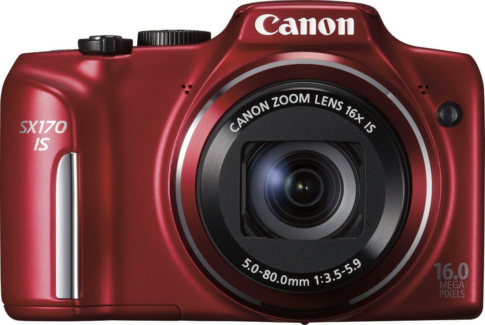Canon Power Shot SX170 is 16x Superzoom 28mm Wide-Angle 16MP Point-and-Shoot Digital Camera (Red) (Renewed)