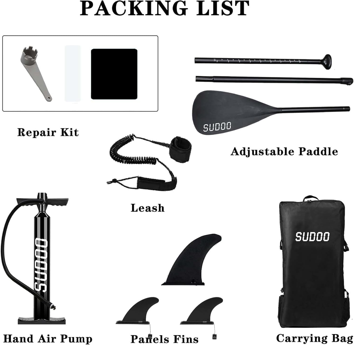 SUDOO Inflatable Stand Up Paddle Board 10'x30 x6 Ultra-Light SUP Stand-Up Paddleboard for Adults & Youth with Backpack, Pump, Paddle, Coil Leash, Triple Fins, Repair Kit
