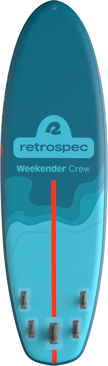 Retrospec Weekender Crew Inflatable Paddle Board - 12ft & 15ft XL Multi-Person iSUP with 400 & 1050lb Capacity & No-Slip Deck - Includes 2 Paddles & Accessories