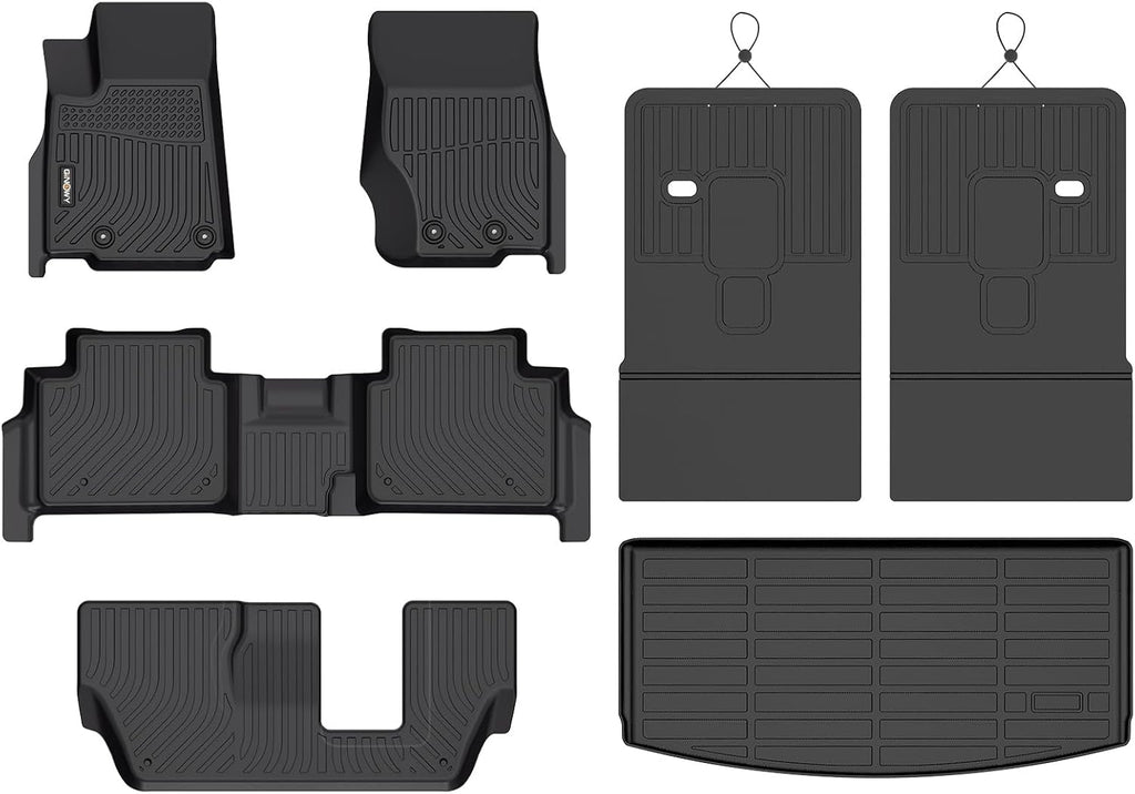 Floor Mats & Cargo Liner for Jeep Grand Cherokee L 2021-2026 (7 Seats), TPE All Weather Car Mats Custom Fit Rubber Floor Liners Car Accessories with Cargo Trunk Mat