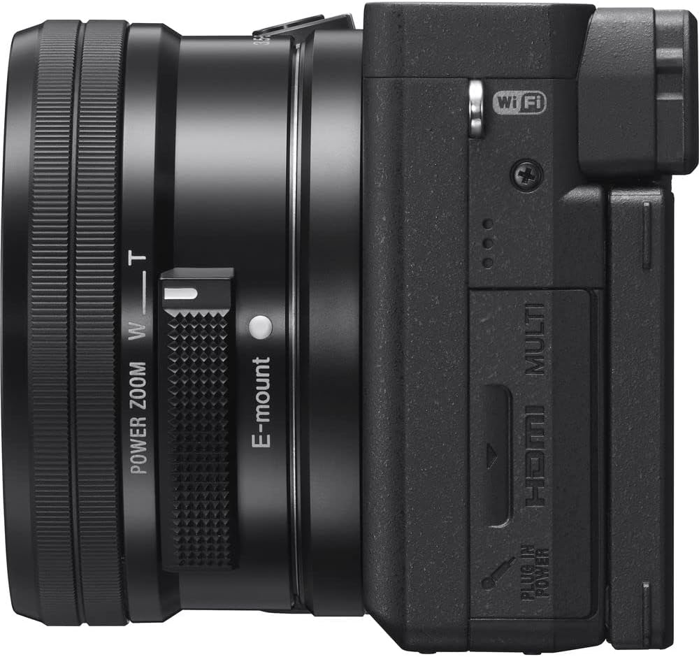 Sony Alpha a6400 Mirrorless Digital Camera with 16–50mm Power Zoom Lens (ILCE-6400L/B) – 24.2 MP APS-C, 4K Video, Real-Time Eye AF w/ 64GB Memory Card + NP-FW50 Battery + Photo Software and More