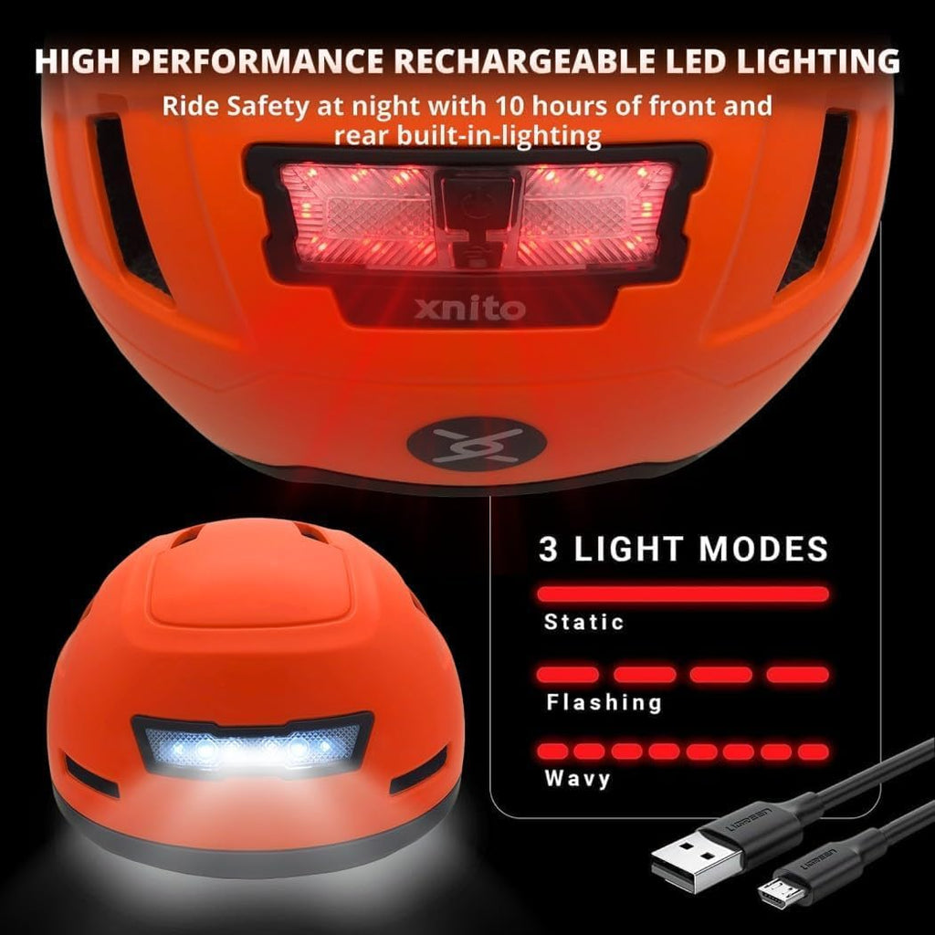 XNITO Kid Bike Helmets for Boys and Girls | Fit Head 51-54cm Circumference | CPSC & NTA-8776 Dual Certified | Multi-Sport Helmets with LED Lights, Magnetic Buckle, Detachable Visor