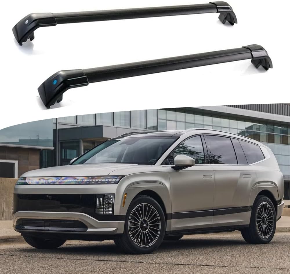 Cross Bars Fits for Hyundai Ioniq 9 S SE SEL Limited Calligraphy 2025 2026 Crossbar Luggage Carrier Roof Rack Rail Carrier Lockable 2PCS (All Black)