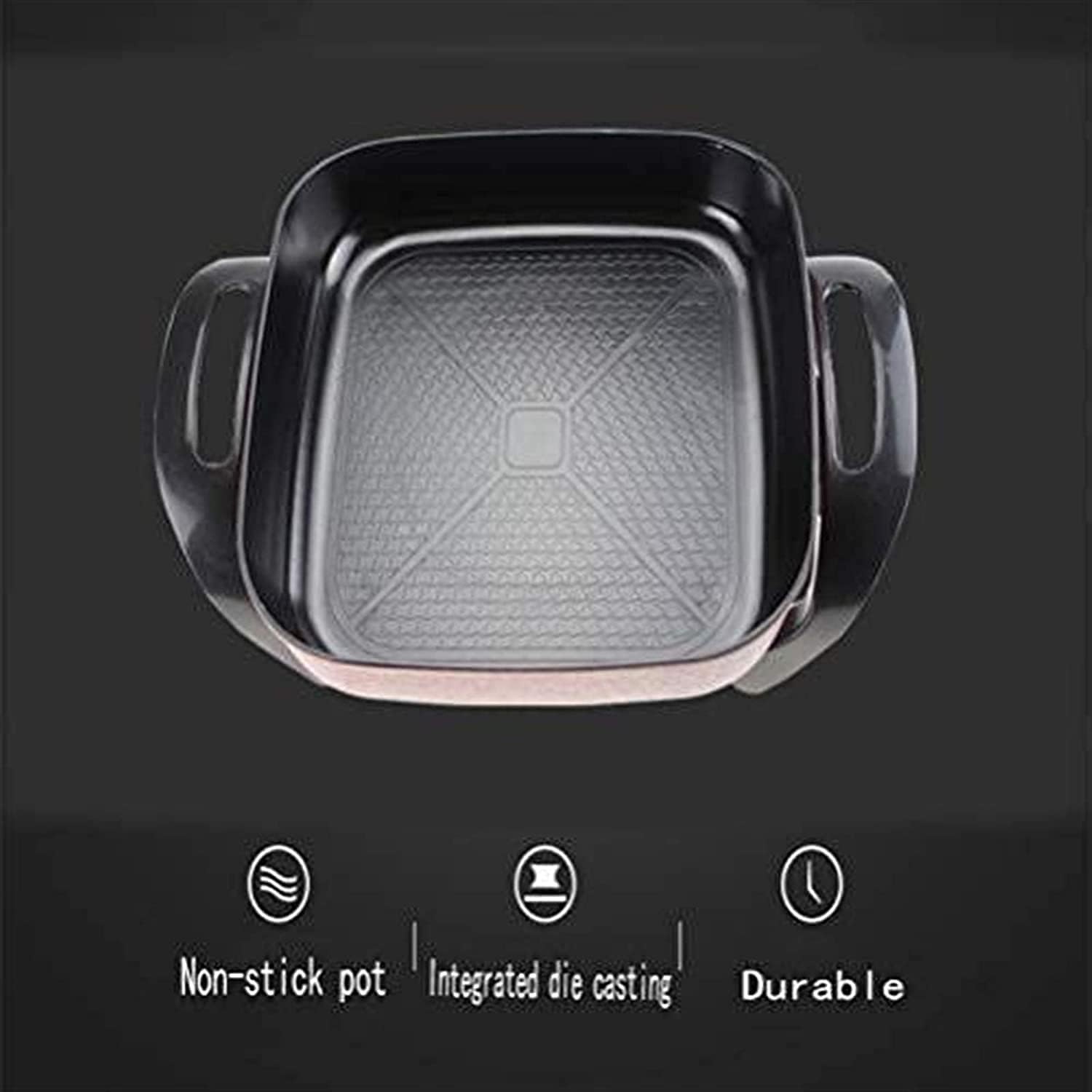 Indoor Korean Barbecue Grill BBQ Hot Pot, 1500 Watt Multi-Function Circulation Heating Hot Pot, Reduce Soot Baking Tray Electric Barbecue,Portable Nonstick Griddle
