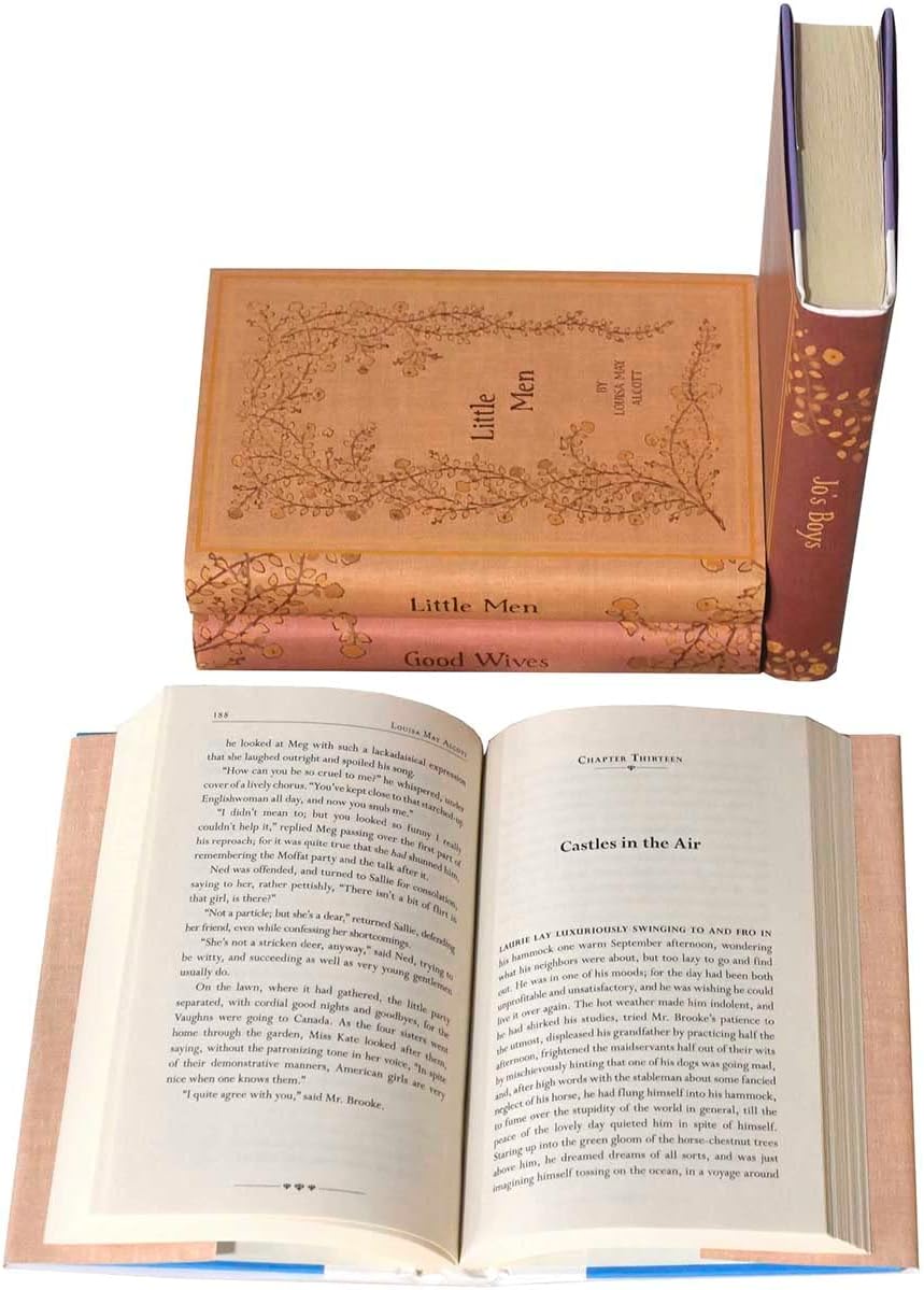 Little Women Book Set | 4-Volume Hardcover Book Set with Custom Designed Paper-Printed Book Covers | Author Louisa May Alcott