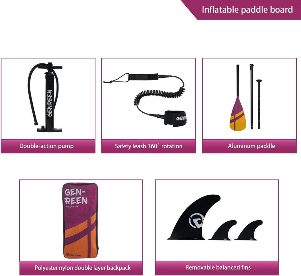 Paddle Board Stand up Paddle Board (Extra Large 11'*33/34') Newly Improved 2 Side Layers 450LBS Quality Inspection×5 (All-Season for JP customers) paddleboards Fishing Family Pet Friendly