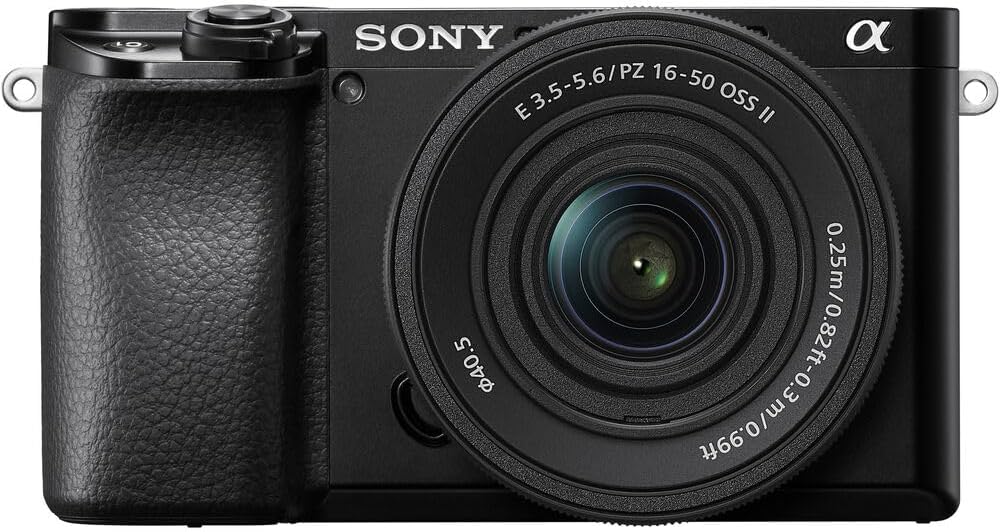 Sony a6100 Mirrorless Camera with 16-50mm f/3.5-5.6 II Lens (ILCE6100KB) + 64GB Memory Card + NP-FW50 Battery + Camera Bag + Charger + Flexible Tripod + Cleaning Kit + HDMI/Micro Cable + More