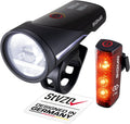 SIGMA Bicycle Light Set Aura 100/Blaze Link (Silicone Holder) Innovative Coupling Function and Automatic Light Adjustment LED Bicycle Light Front with 100 Lux Rear Light with Brake Light Function