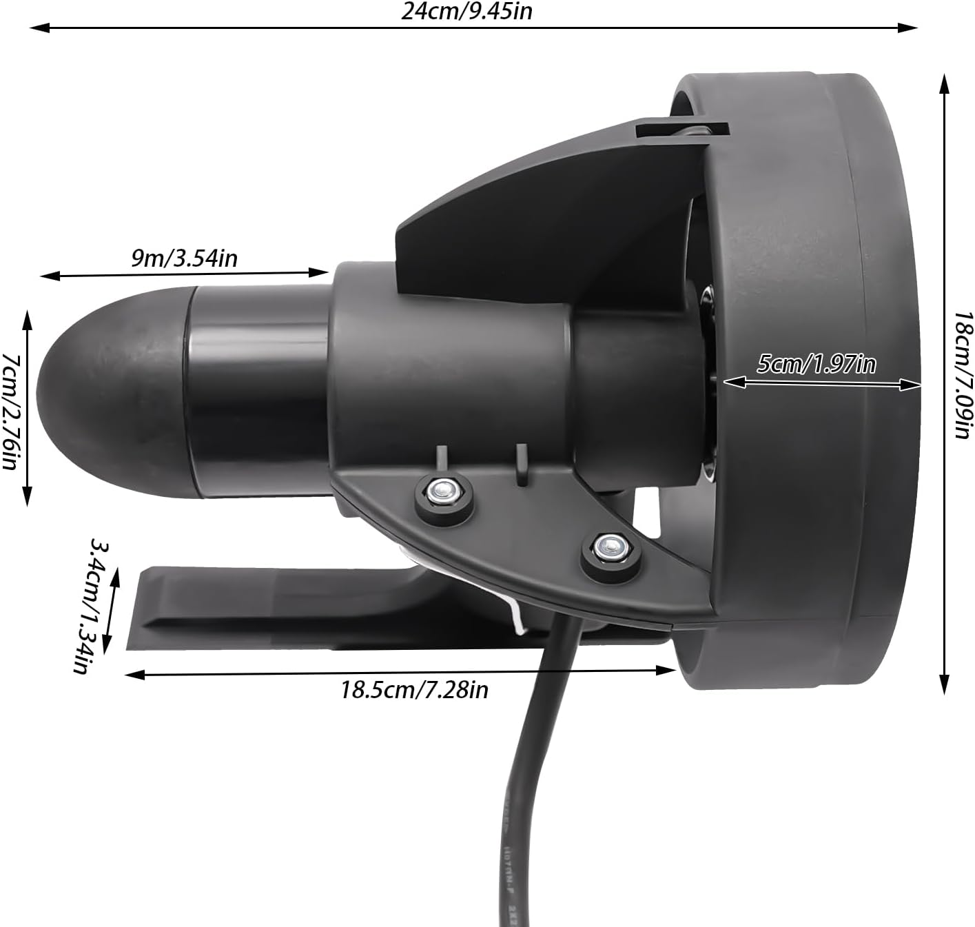Underwater Thruster, 288W Underwater Scooter Electric Fin Stand Up Paddle Board 12V Sea Scooter Propulsion Motor for Surfboard, Fishing Board, Water Sports