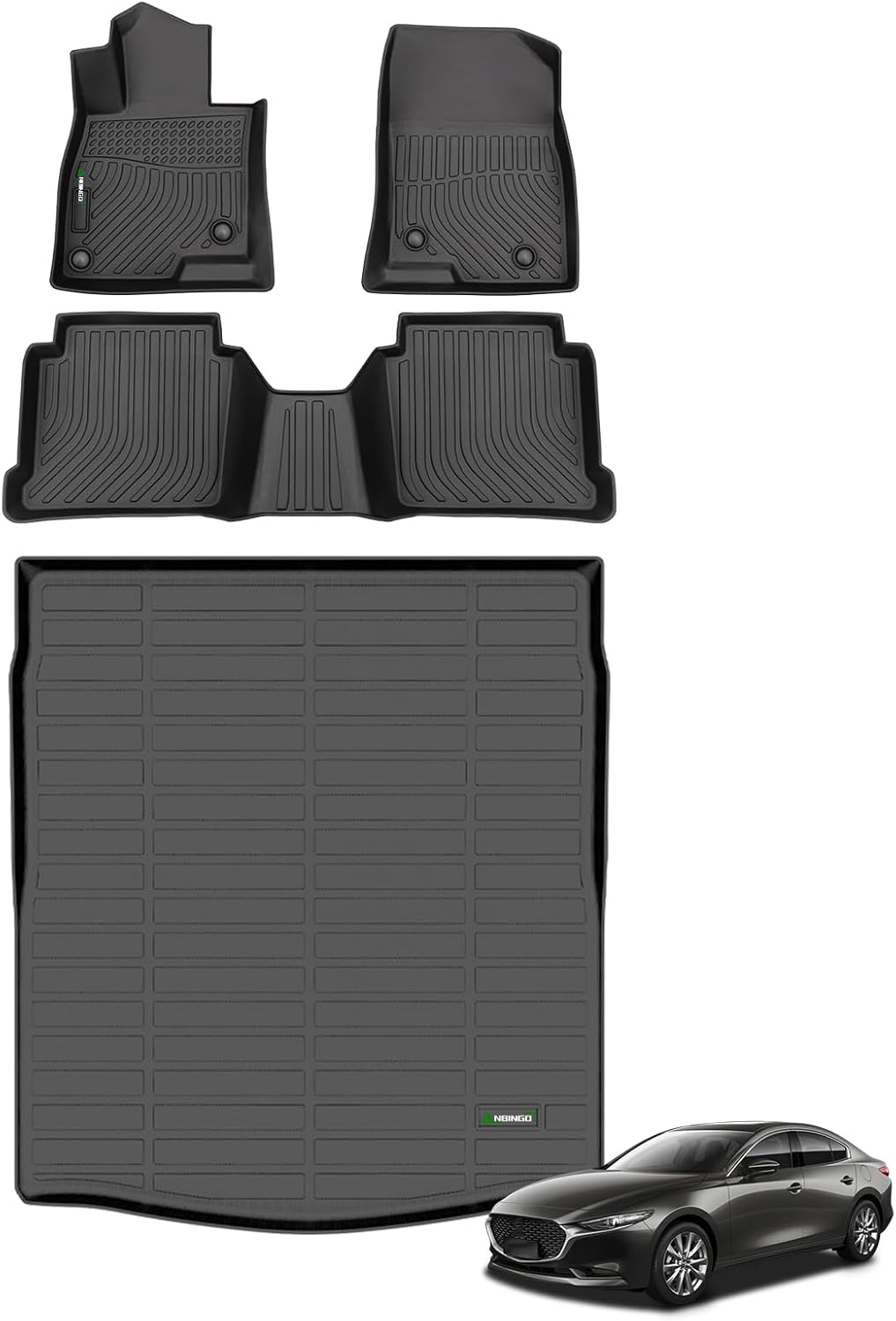 ANBINGO® Floor Mats & Cargo Liner for Mazda 6 2014-2021 All Weather TPE Waterproof Non-Slip Car Mats for 2014 2015 2016 2017 2018 2019 2020 2021 Mazda 6 Floor Liner Accessories-Black