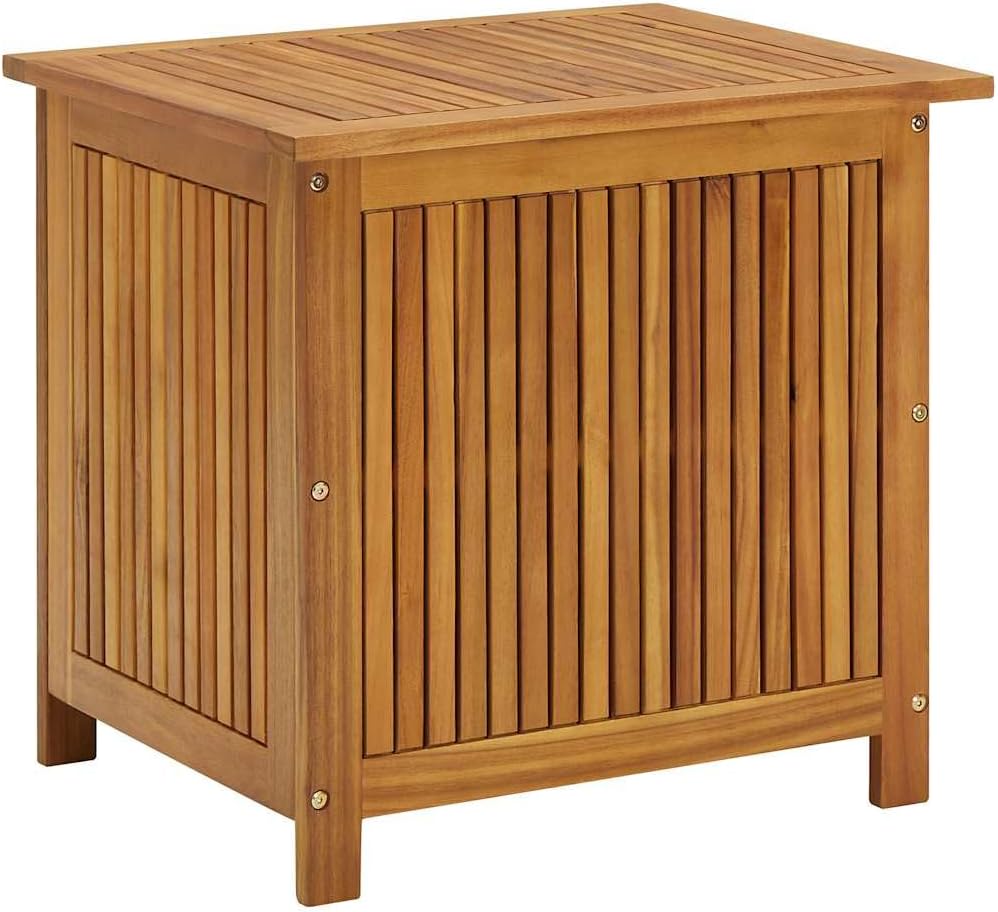 vidaXL Outdoor Storage Box, Deck Box with Lid, Patio Cabinet, Storage Chest for Outdoor Cushions Throw Pillows Garden Tools, Solid Wood Acacia