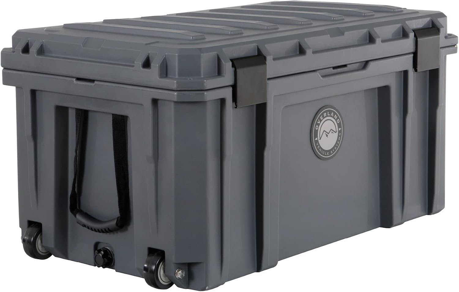 Overland Vehicle Systems 40100031 Dark Gray 169 QT Dry Box Storage with Wheels, Drain, and Bottle Opener | Waterproof Seal | Heavy-Duty Latches and Nylon Handles | Keeps Gear Safe, Dry and Organized