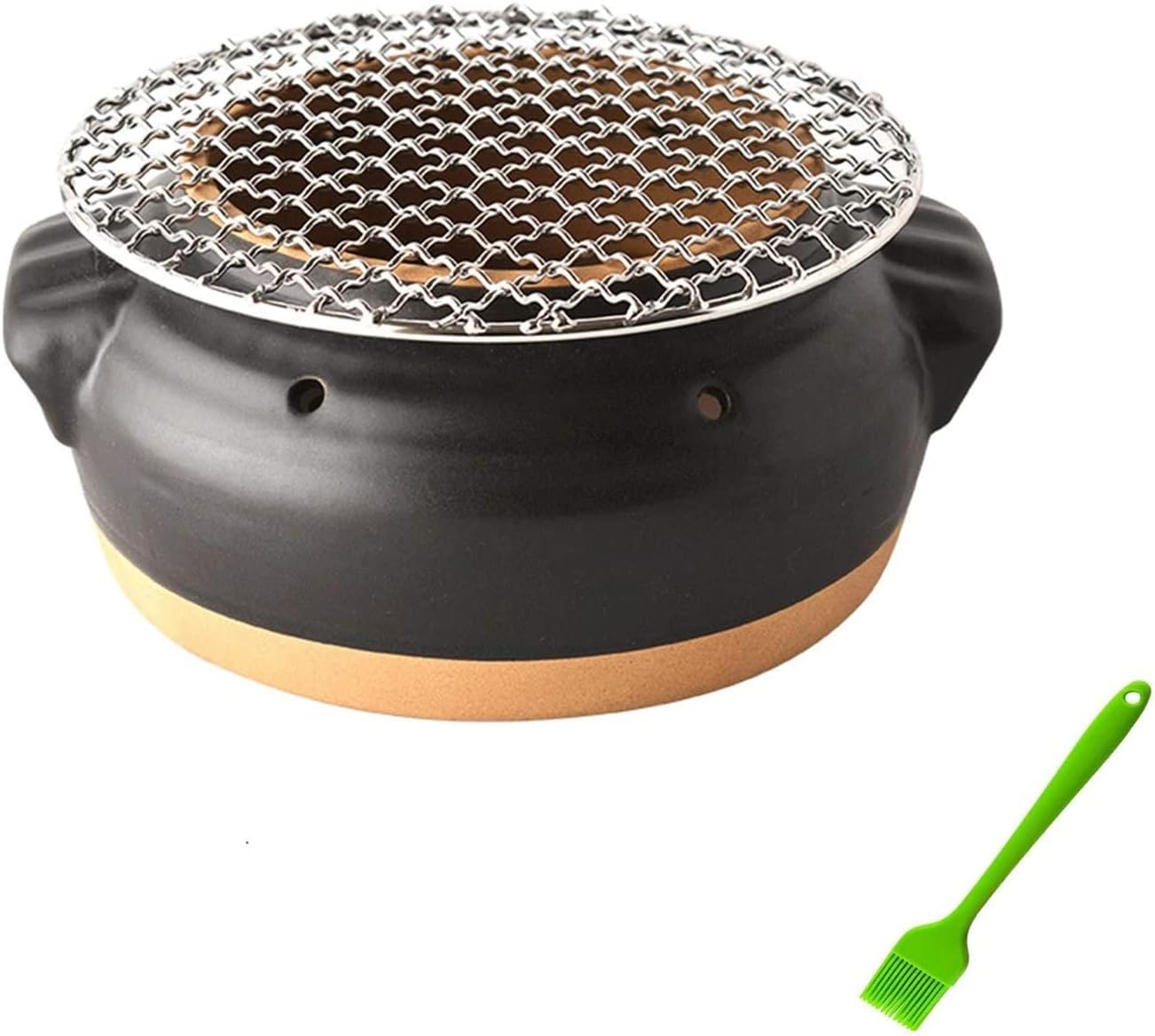 Barbecue Charcoal Grill Outdoor Indoor Barbecue Charcoal Grill BBQ Oven Household Charcoal Small Indoor Outdoor Stove Baking Net Korean Portable Charcoal Clay Grill
