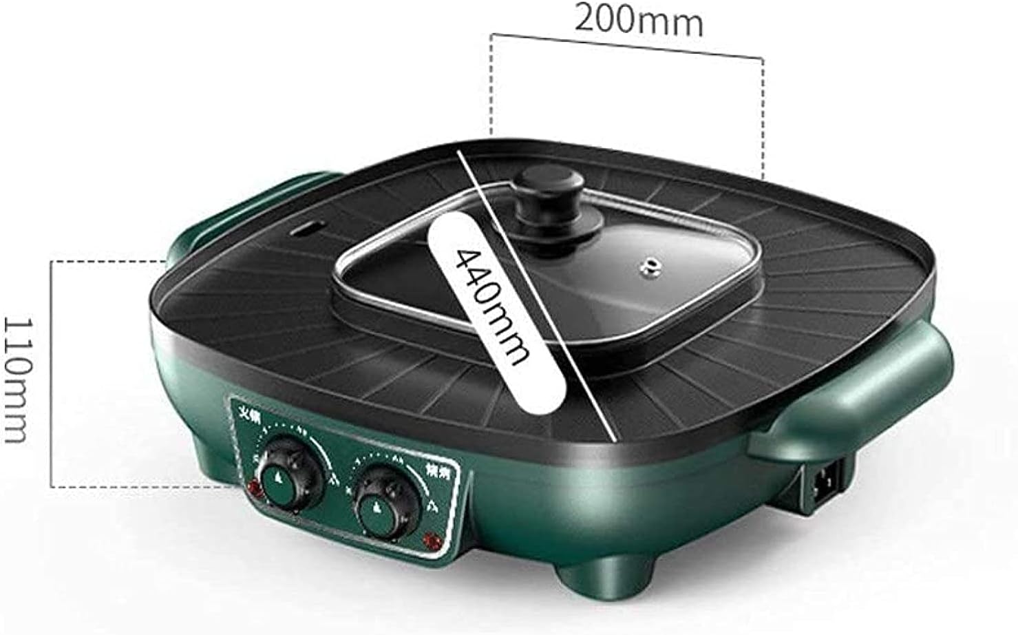 Electric BBQ Grill Indoor Hot Pot Grilling Integrated Pot Independent Temperature Control Fast Heating Electric Pot Household Smokeless Non-stick Electric Oven