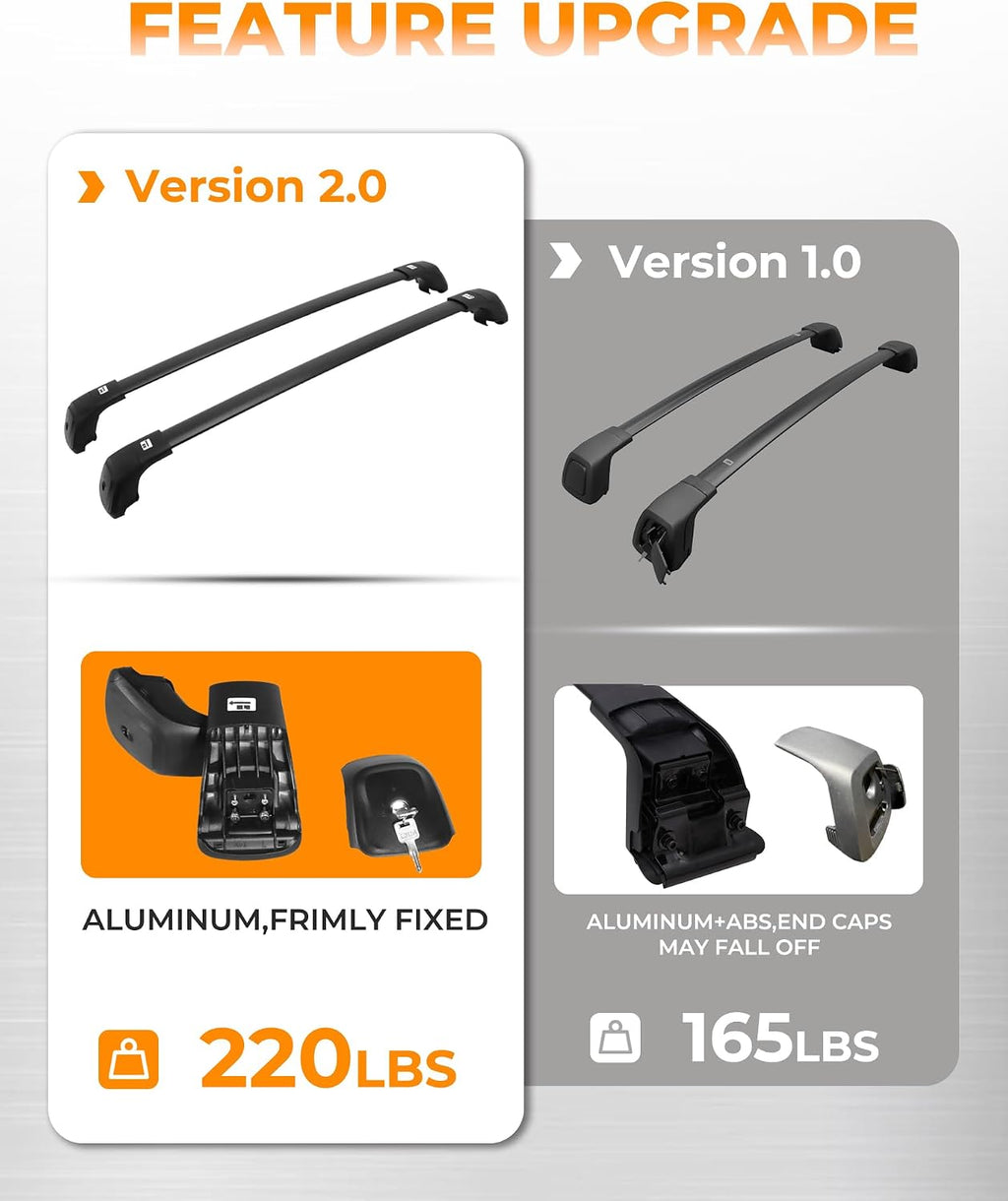 330 LBS Load Cross Bars Fit for 2019-2026 Kia Telluride EX S SX SX-Prestige, Upgraded Version Heavy Duty Roof Rack Crossbar (Except X-Line & X-Pro)