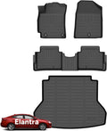 Wayhigh® Floor Mats & Cargo Liner for Hyundai Elantra 2017-2020, All Weather TPE Car Mats Waterproof Heavy Duty Floor Liners, Floor Mats Custom Fit for Elantra Accessories