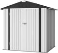 Furniwell 6x4 FT Outdoor Storage Shed, Metal Garden Sheds Outdoor Storage House with Single Lockable Door for Backyard Patio Lawn, White
