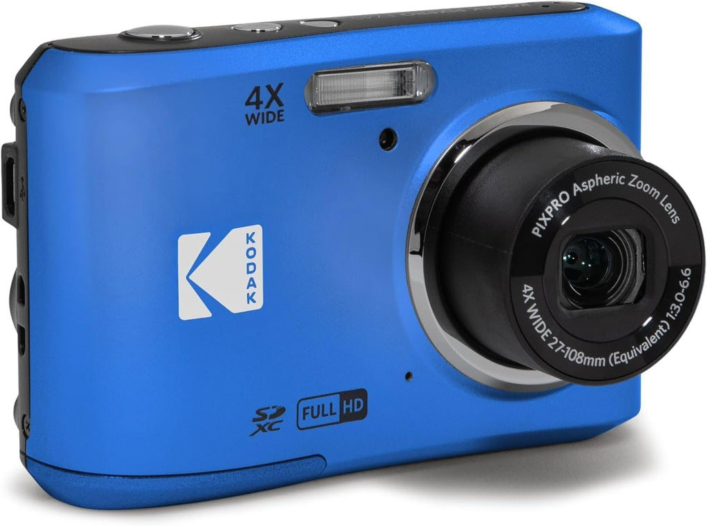 KODAK PIXPRO FZ45 16MP CMOS Sensor Digital Camera 5X Optical Zoom with Sunshine Photo Microfiber Cleaning Cloth (Advanced Bundle, Blue)
