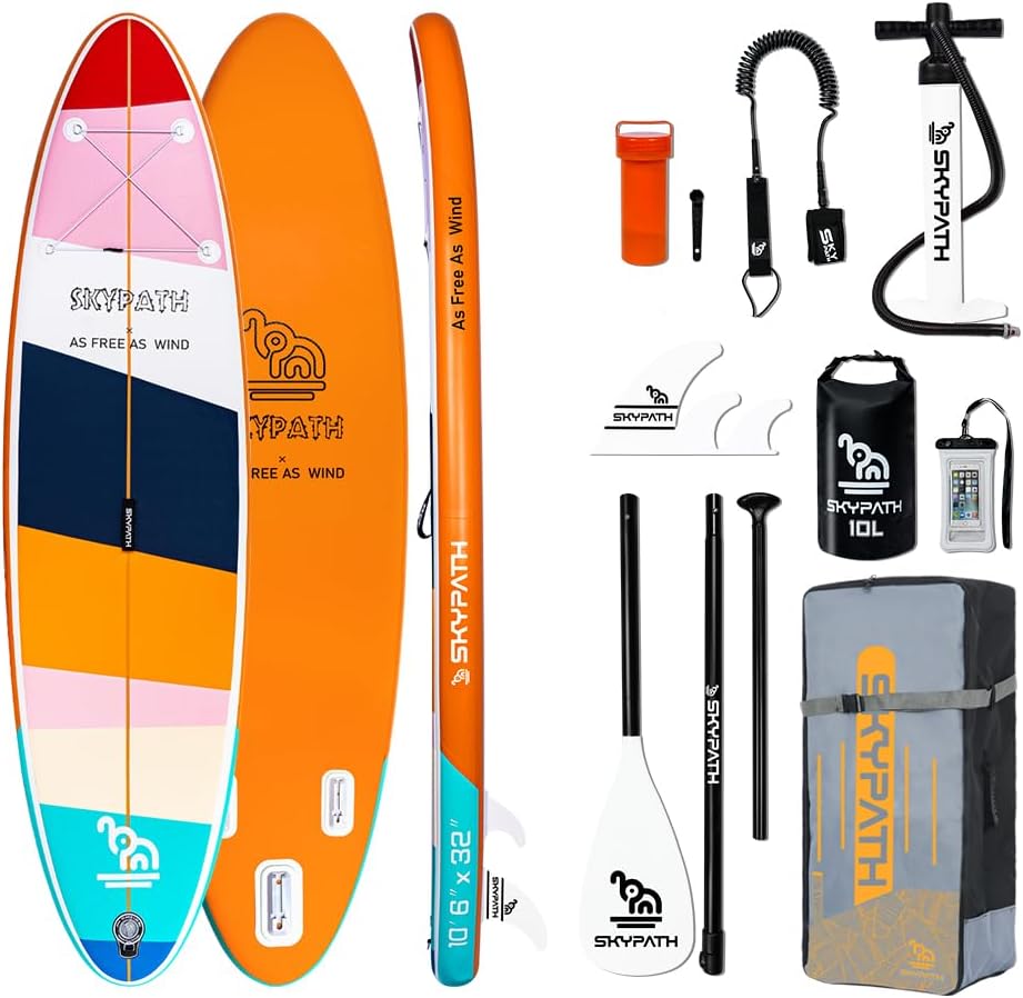 Inflatable Stand Up Paddle Board,10'6''*32''/11'*34'' Ultra-Light SUP Board,Blow Up Paddle Board, Wide Stable Family Board for Youth & Adults of All Skill Levels with Full Set of SUP Board Accessories