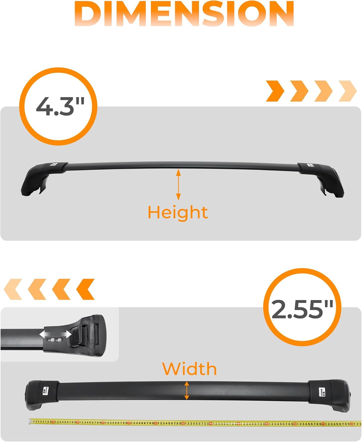 260 LBS Roof Rack Cross Bars Fit for 2022-2025 Hyundai Tucson SE SEL N Line Limited NX4 Upgraded Lockable Crossbars Accessories