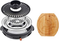 BBQ Barbeque Barbecue Grill,Korean Household Charcoal Grill,Insulated Wooden Tray,Cast Iron Furnace,Indoor Outdoor,4 Styles (Color : C)